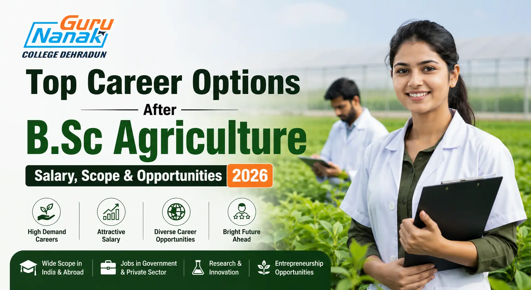 Top Career Options After B.Sc Agriculture Guru Nanak College Dehradun